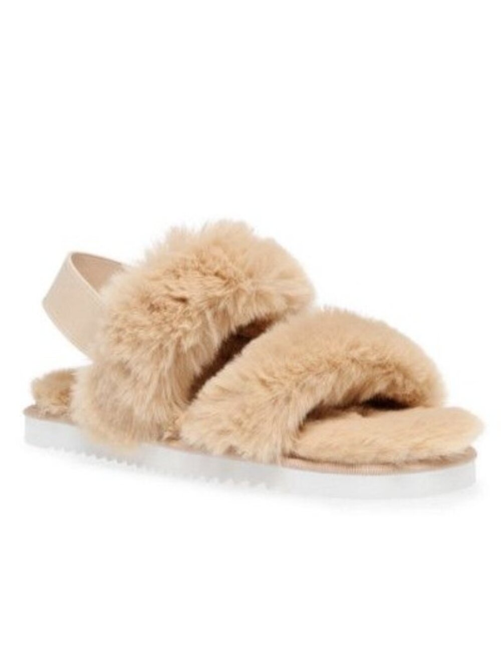 New DV Dolce Vita Paxxy Tan Faux Fur Treaded Slippers Women’s Size 7 Cozycore